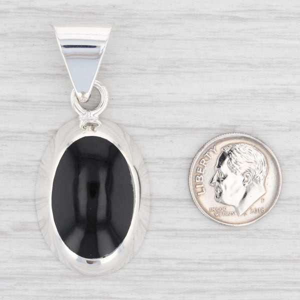 Light Gray New Black Obsidian Lava Glass Pendant 925 Sterling Silver B12675