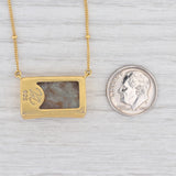Light Gray New Nina Nguyen Sand Druzy Quartz Pendant Necklace Sterling Gold Vermeil 16-18