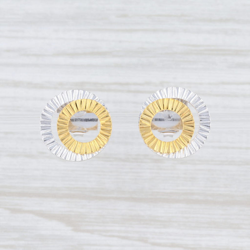 Light Gray New Bastian Inverun Circles Earrings Sterling Silver Gold Plated 12851 Studs