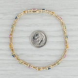 Light Gray 6.05ctw Natural & Lab Created Sapphire Diamond Tennis Bracelet 14k Gold 7" 4mm