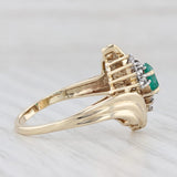 Light Gray 0.69ctw Oval Lab Created Emerald Diamond Bypass Ring 14k Yellow Gold Size 7.5