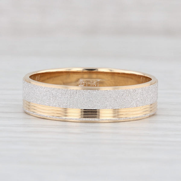 Light Gray 2-Toned Men's Wedding Band 14k Yellow White Gold Size 11.25 Ring