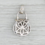 Diamond Purse Charm 18k Gold Opens Ornate Filigree Pendant