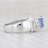 LeVian 2.33ctw Oval Blue Sapphire Diamond Ring 14k White Gold Sz 6.5 Engagement
