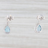New 1.86ctw Blue Topaz Teardrop Earrings 14k White Gold December Birthstone