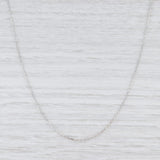 Light Gray Cable Chain Necklace 18k White Gold 16.5" 0.7mm Italian Lobster Clasp