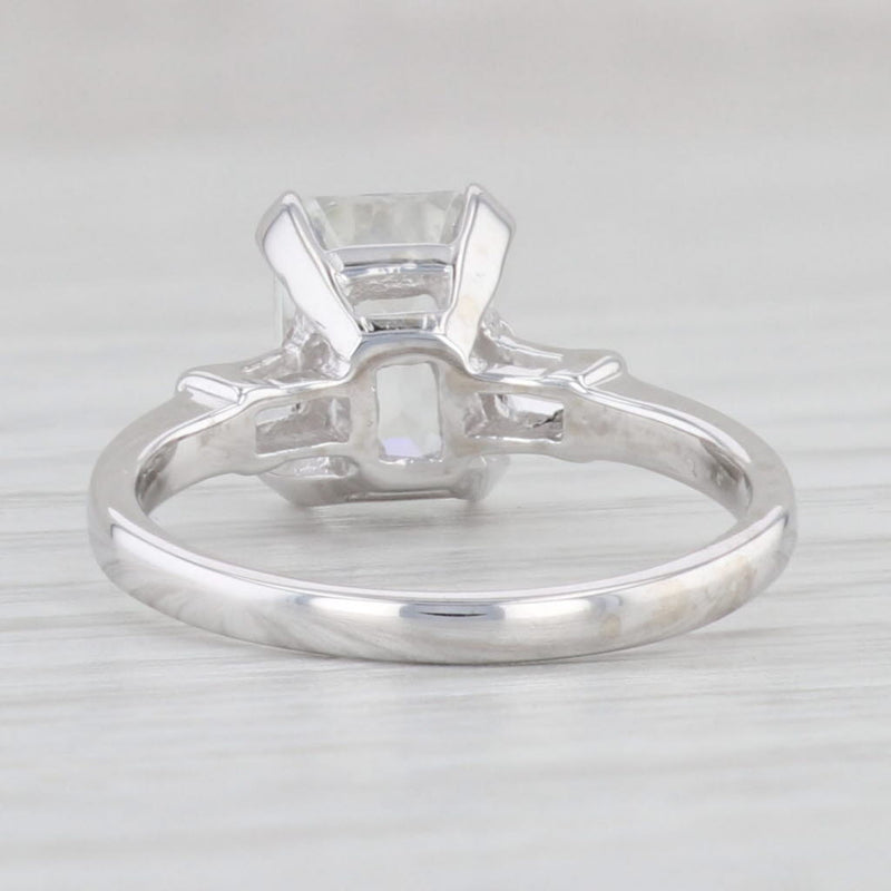 Light Gray 3.20ctw White Zircon Engagement Ring 14k White Gold Size 6