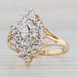 Light Gray 0.20ctw Diamond Cluster Ring 10k Yellow White Gold Size 7.75