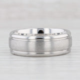 New Cobalt Chrome Ring Size 10 1/2 Wedding Band Ridged Brushed