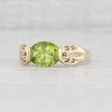 2.65ctw Peridot Diamond Ring 14k Yellow Gold Size 10.25 Oval Solitaire