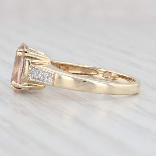 1.52ctw Oval Morganite Diamond Ring 10k Yellow Gold Size 7 Engagement