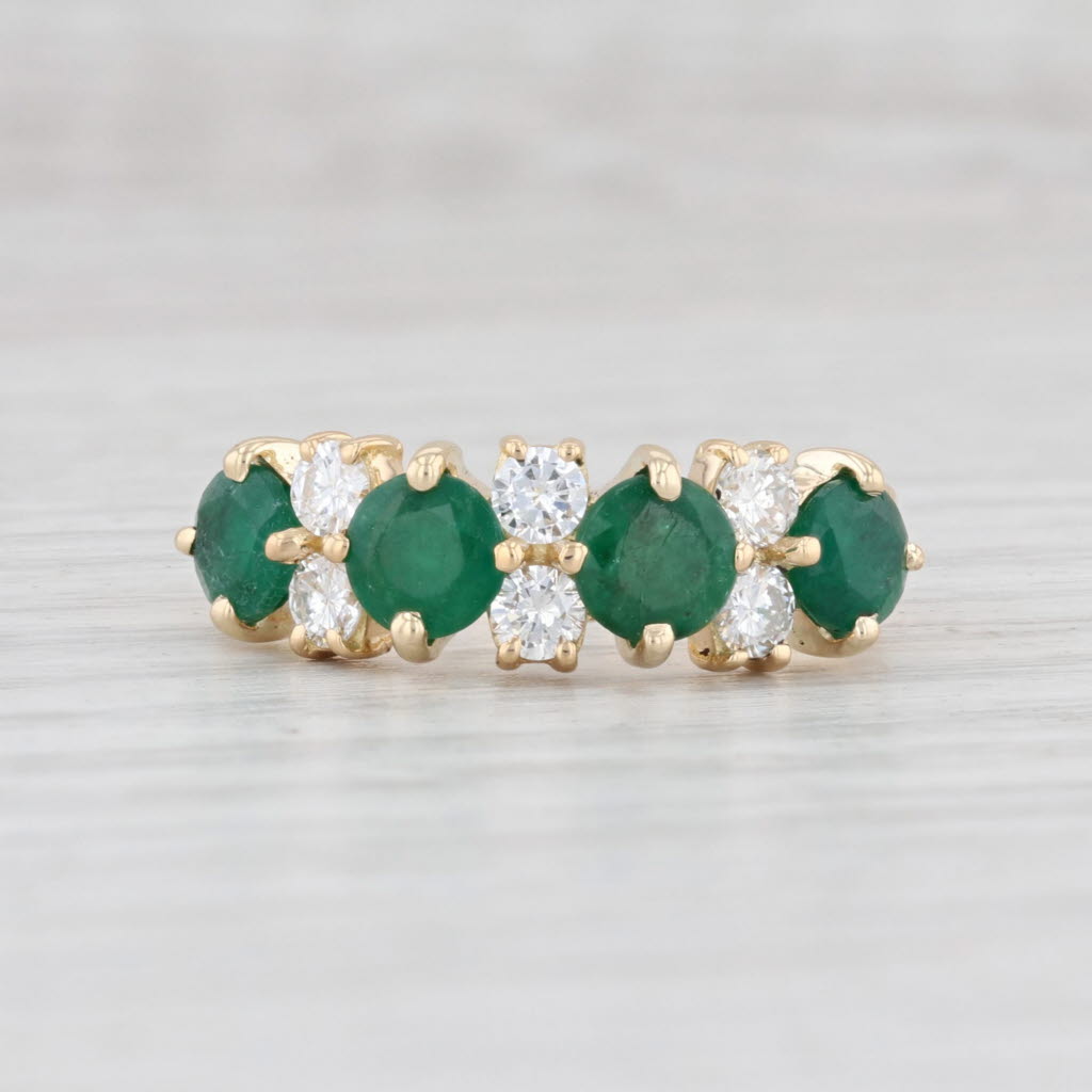 Light Gray 2.08ctw Emerald Diamond Ring 18k Yellow Gold Size 7.5 May Birthstone