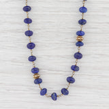 New Nina Nguyen Blue Lapis Lazuli Bead Necklace Adjustable Sterling Gold Vermeil