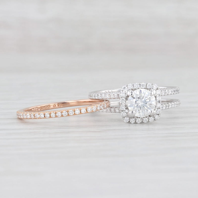0.97ctw Diamond Engagement Ring Jacket Wedding Band Bridal Set 18k Gold Simon G