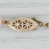 Gray Vintage Pink Rose Quartz Bead Strand Necklace Gold Filled 21.25"