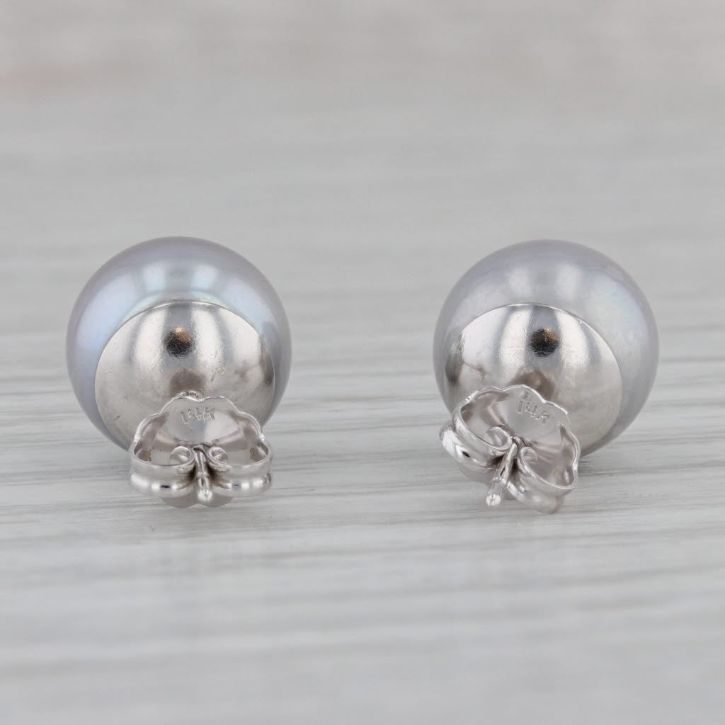 Gray Honora Gray Pearl Stud Earrings 14k White Gold Pierced Studs