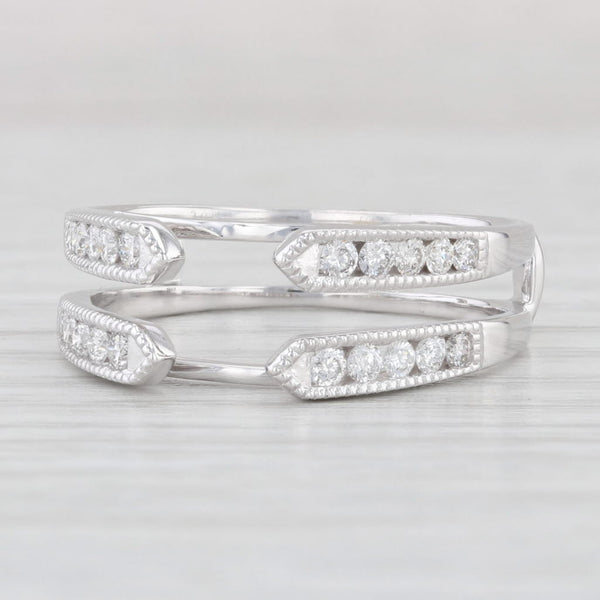 Light Gray 0.50ctw Diamond Ring Jacket Guard 14k White Gold Size 9.5 Wedding Band