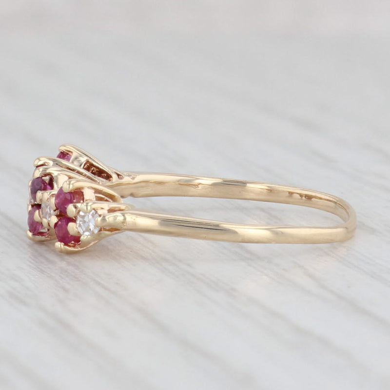 Light Gray 0.41ctw Ruby Diamond Ring 14k Yellow Gold Stackable Size 7.75