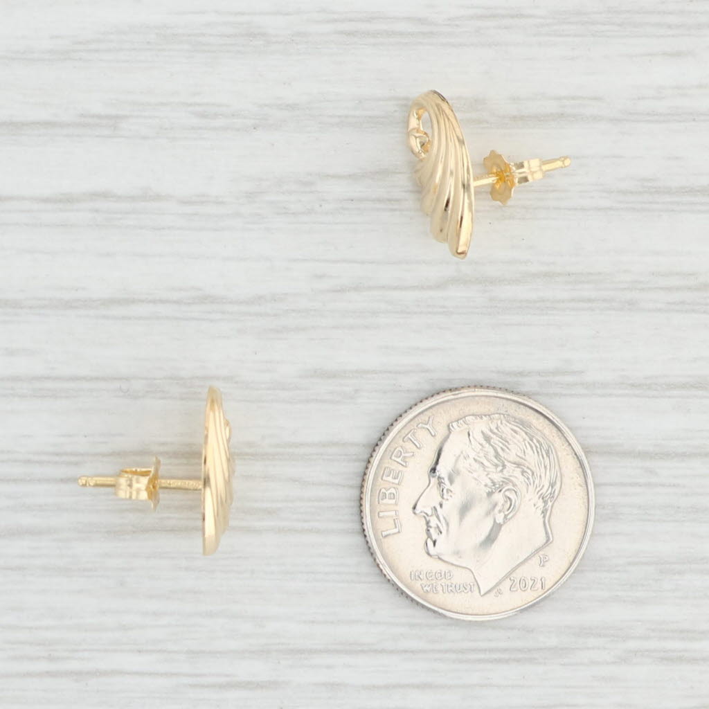 Light Gray Wing Stud Earrings 18k Yellow Gold Loto Preziosi Pierced Studs