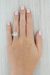 0.75ctw Princess Diamond Halo Engagement Ring 14k White Gold Size 5.75