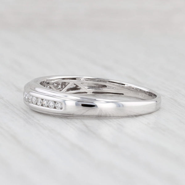 Light Gray 0.25ctw Diamond Men’s Wedding Band 14k White Gold Ring Size 11.5