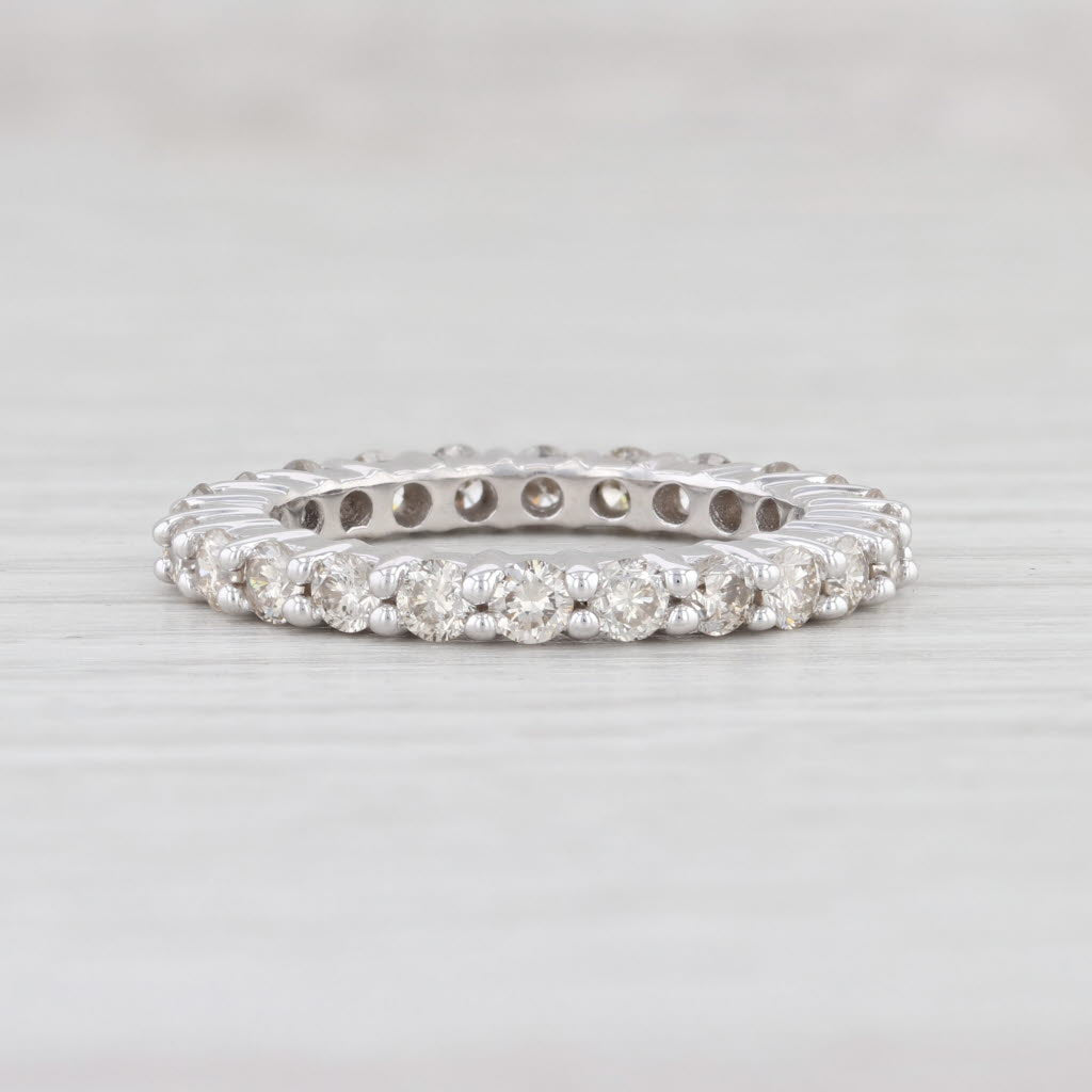 Light Gray New 1.60ctw Diamond Eternity Ring 18k White Gold Stackable Band Sz 6.75 Wedding