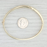 0.90ctw Diamond Oval Bangle Bracelet 14k Yellow Gold 6.75" Hinged