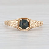 Light Gray New 0.47ct Green Alexandrite Solitaire Ring 14k Gold Size 6.5 Floral Filigree