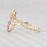 Light Gray New 0.95ctw Pink Sapphire Bypass Ring 14k Yellow Gold Size 6.5 Adjustable