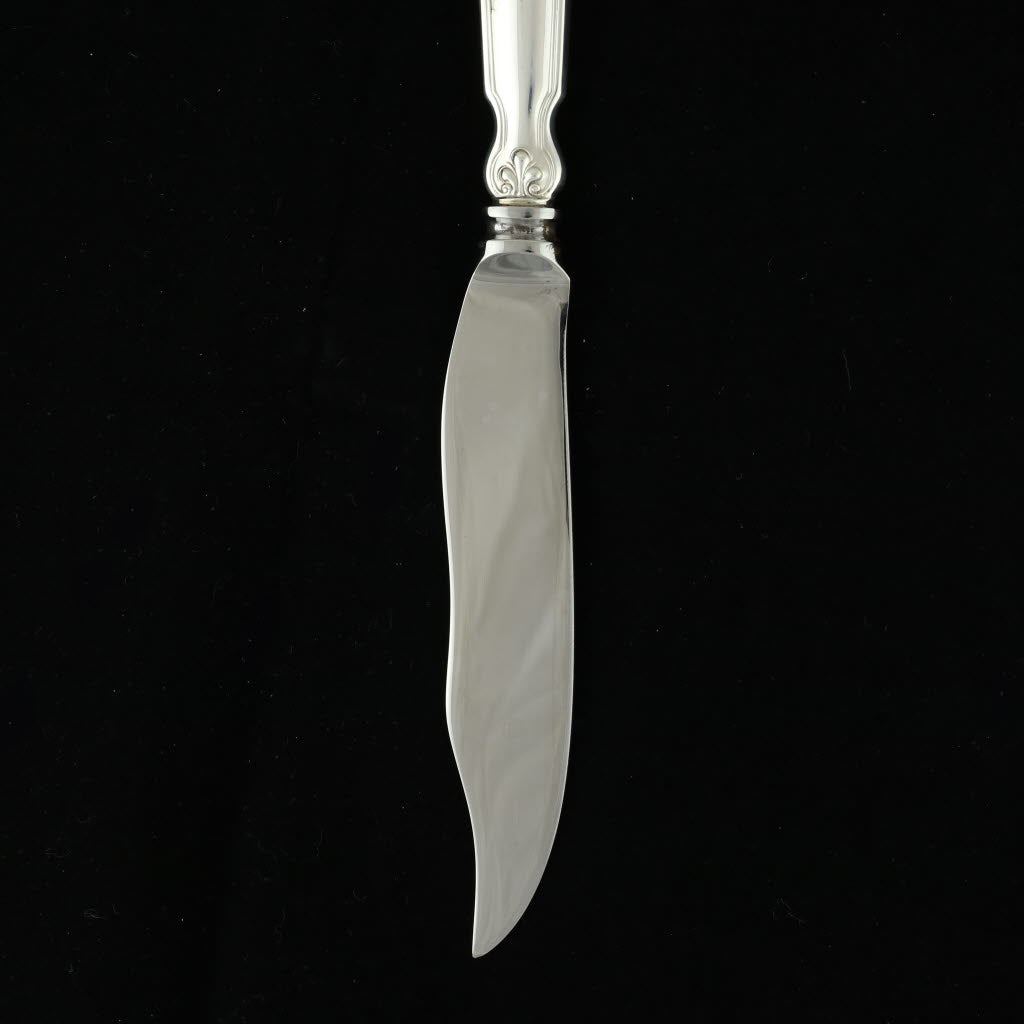 Black Tiffany & Co Shell & Thread 4 Fish Knives Sterling Silver 1905 7 7/8" Knife