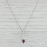 Light Gray New 0.46ctw Ruby Diamond Marquise Pendant Necklace 14k Gold 18" Cable Chain