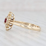 Light Gray 0.39ctw Marquise Ruby Diamond Halo Ring 14k Yellow Gold Size 7