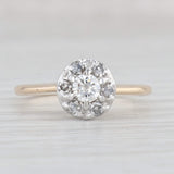 Light Gray Vintage 0.32ctw Diamond Halo Engagement Ring 14k Yellow Gold Size 5.25