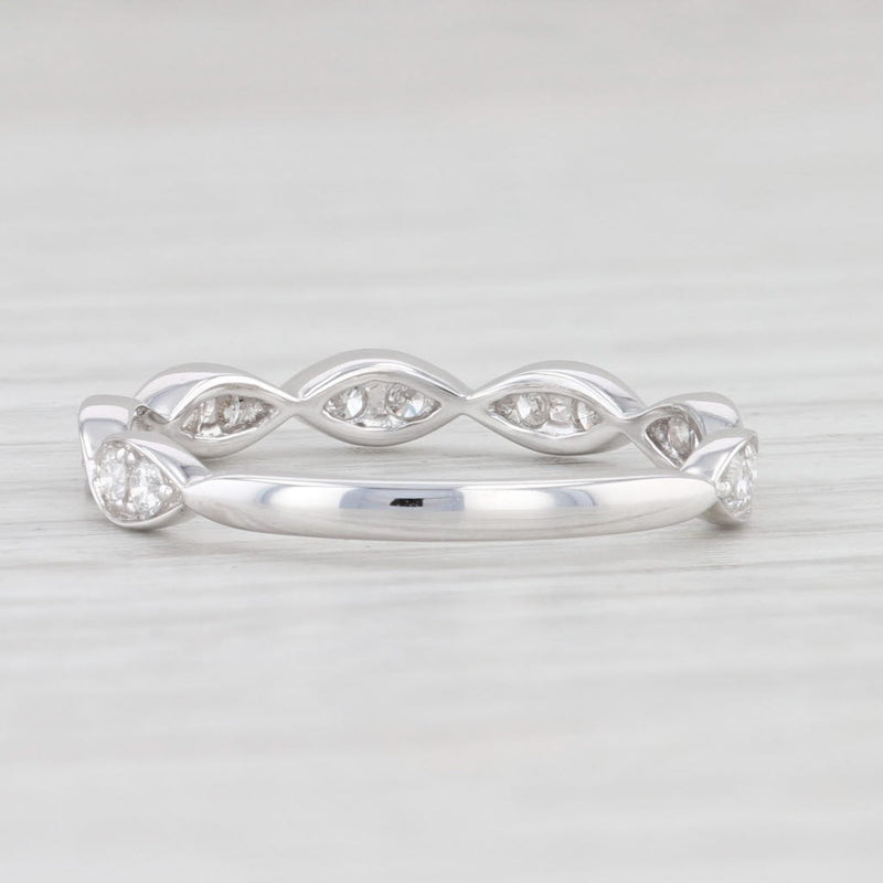 New .29ctw Diamond Stackable Ring 14k White Gold Size 6.5 Stacking Band Wedding