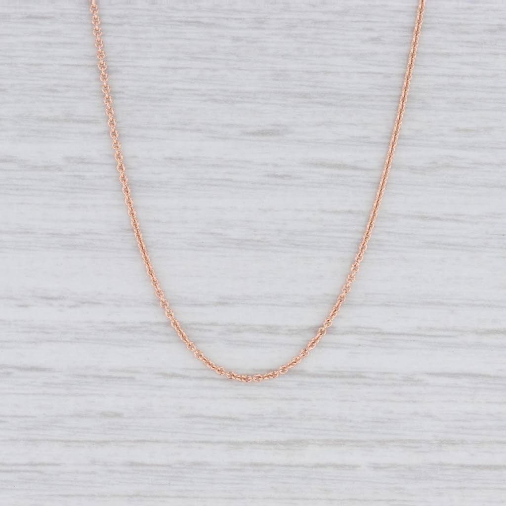 Light Gray New Round Cable Chain Necklace 14k Rose Gold 1mm Lobster Clasp 18-20" Adjustable