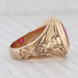 Light Gray The Infantry School Class 1929 Ring 10k Gold Synthetic Ruby Eagle Crest Sz 10.25