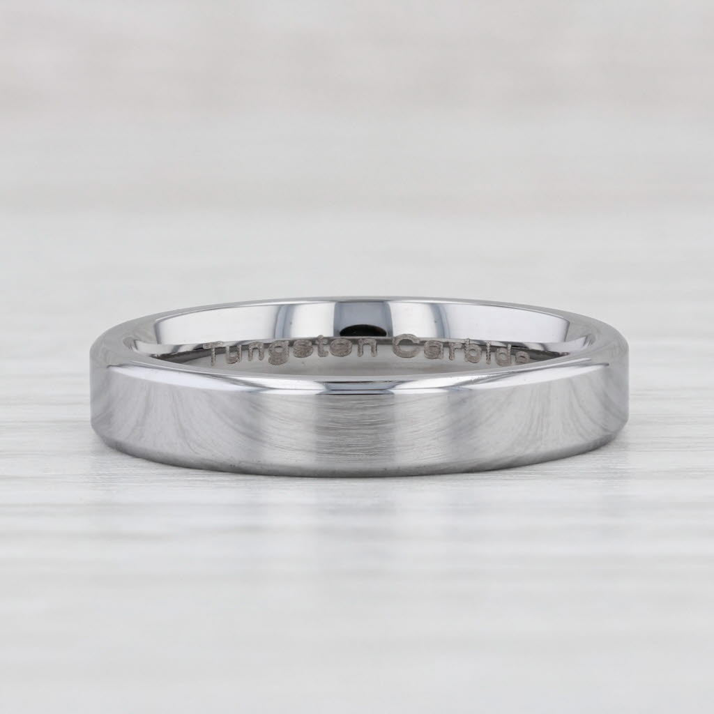 Light Gray New Polished Tungsten Carbide Ring Wedding Band Stackable Size 8