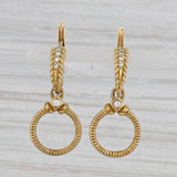 Gray Judith Ripka Diamond Circle Dangle Earrings 18k Yellow Gold Hinged Drops