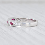 New Beverley K 0.45ctw Ruby Diamond Stackable Ring 18k White Gold Band Size 6.5
