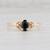 0.50ctw Sapphire Diamond Ring 10k Yellow Gold Oval Size 6.25 September