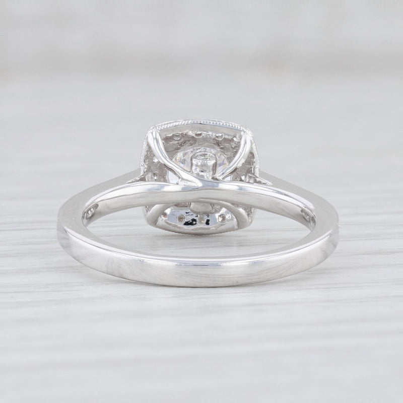 New Beverley K Semi Mount Diamond Halo Engagement Ring 14k Gold Size 6.75 Round