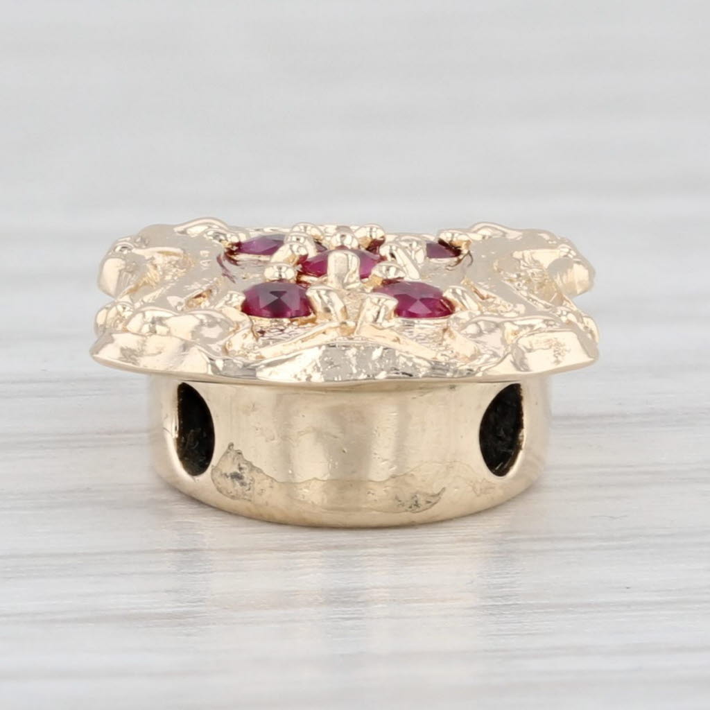 Light Gray 0.30 Ruby Slide Charm 14k Yellow Gold Vintage Richard Glatter