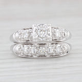 Light Gray 0.25ctw Diamond Engagement Ring Wedding Band Bridal Set 14k Gold Size 6-6.5