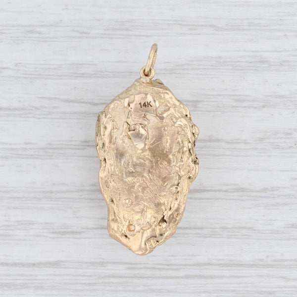 Light Gray Gothic Baroque Opal Pendant Custom Made Statement 14k Yellow Gold Solitaire