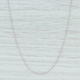 Light Gray New Round Cable Chain Necklace 14k White Gold 16" 0.8mm Lobster Clasp