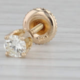 0.42ctw Diamond Stud Earrings 14k Gold Screw Back Pierced Round Solitaires