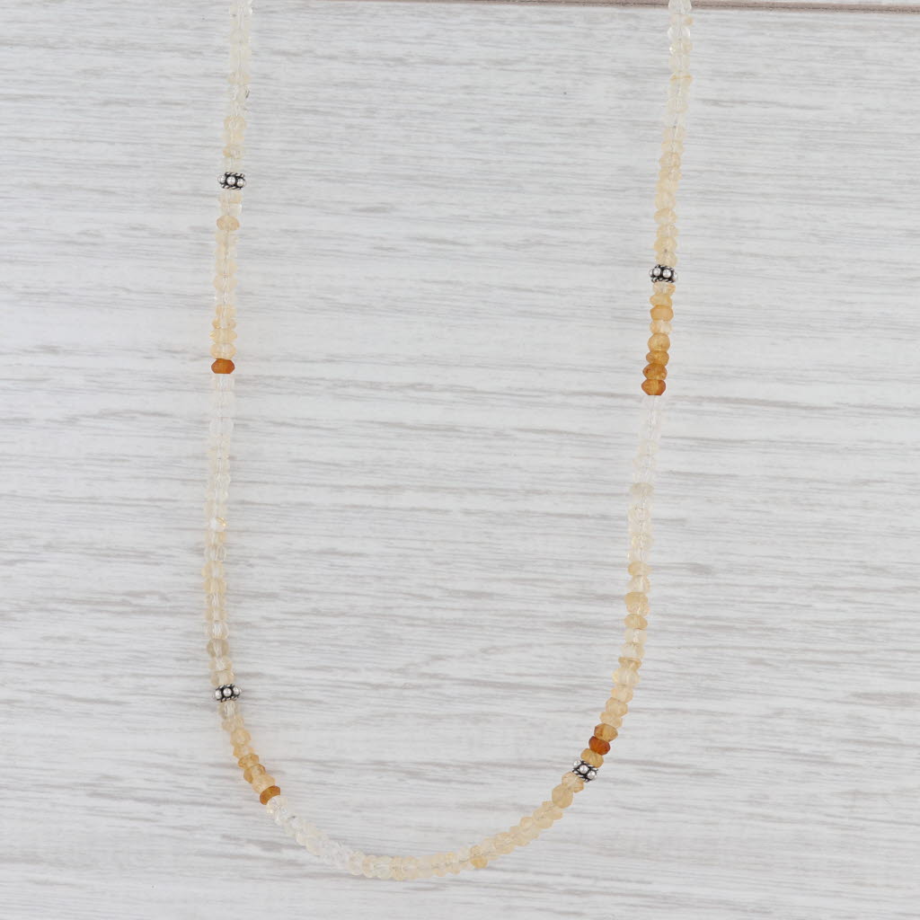 Light Gray New Nina Nguyen Harmony Citrine Bead Necklace Sterling Silver 32-36.5" Long